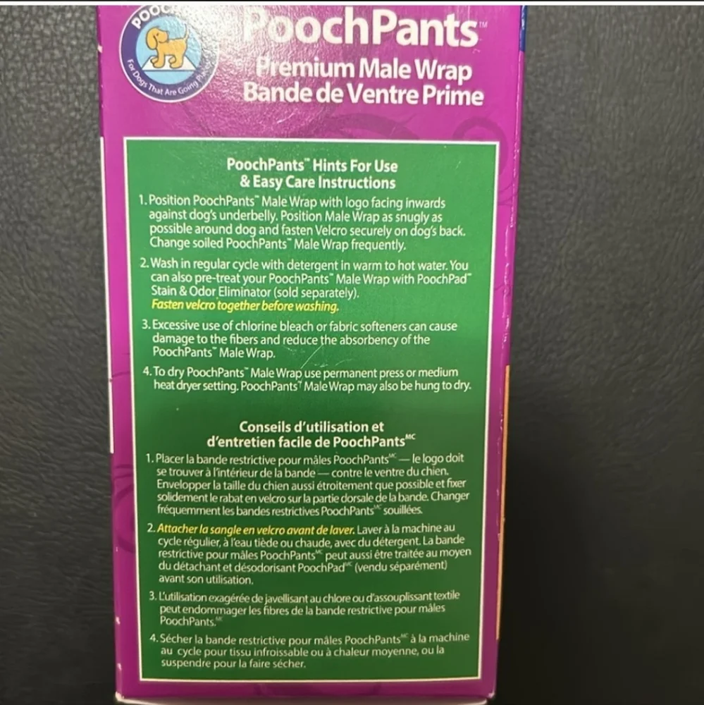 New S Pooch Pants Dog Premium Male Wrap size small